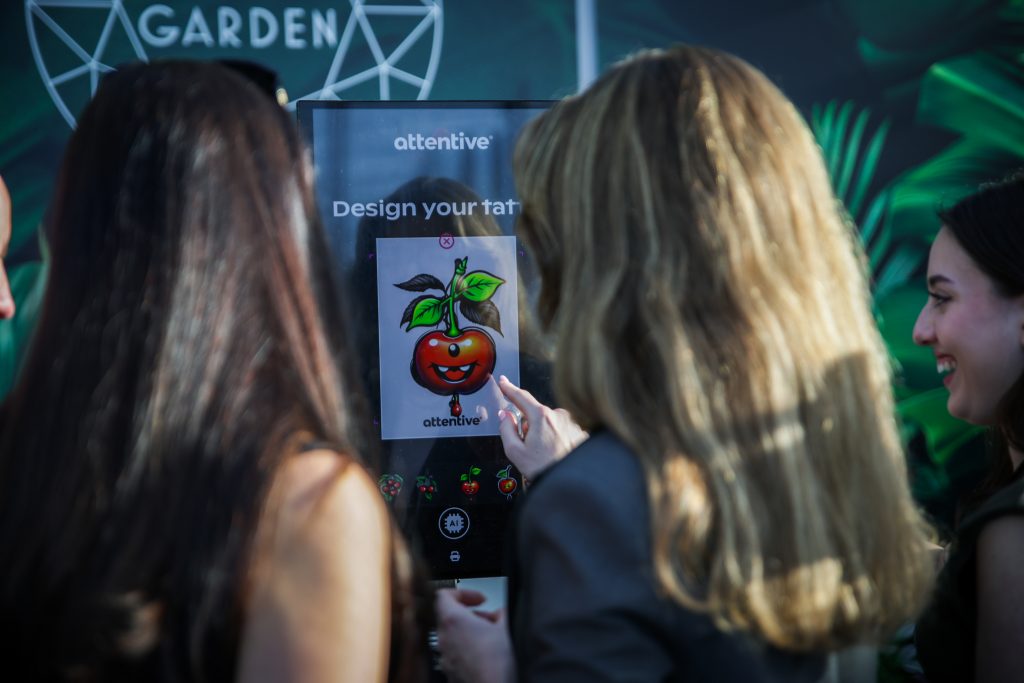 Skin friendly AI Tattoo design of 2 cherries at london event