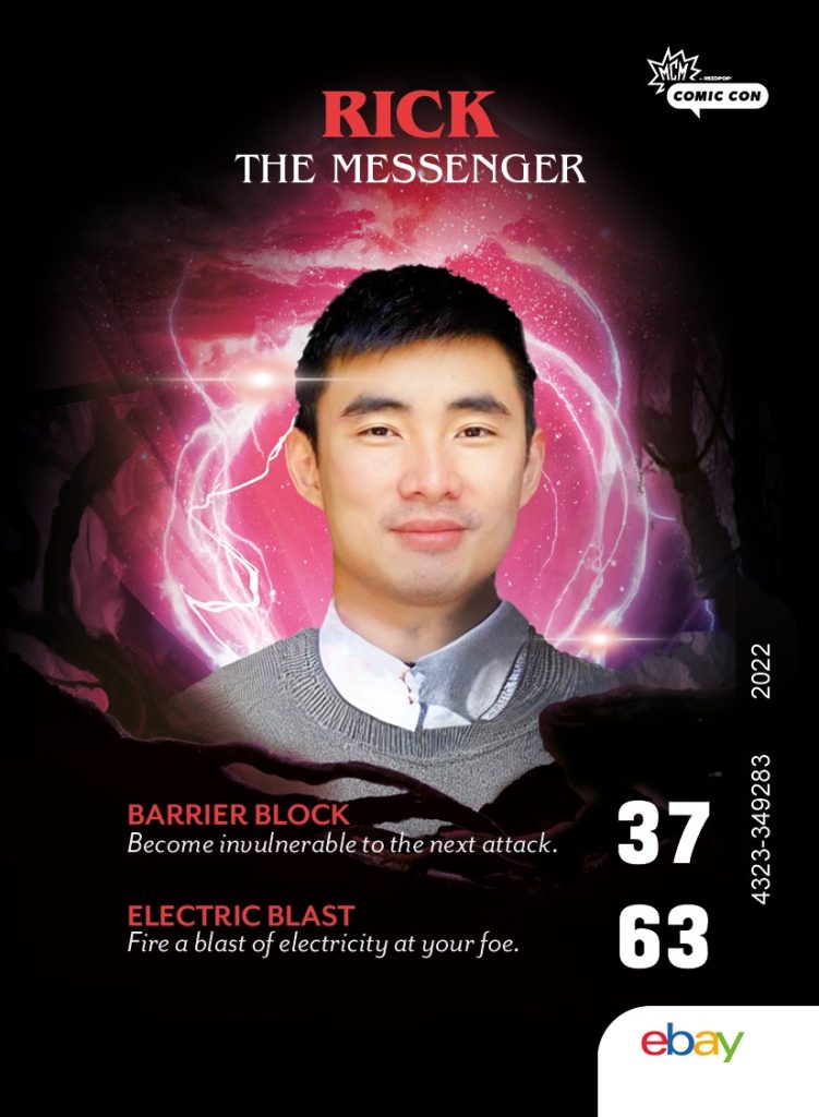 AI Trading Card with background and numbered attributes