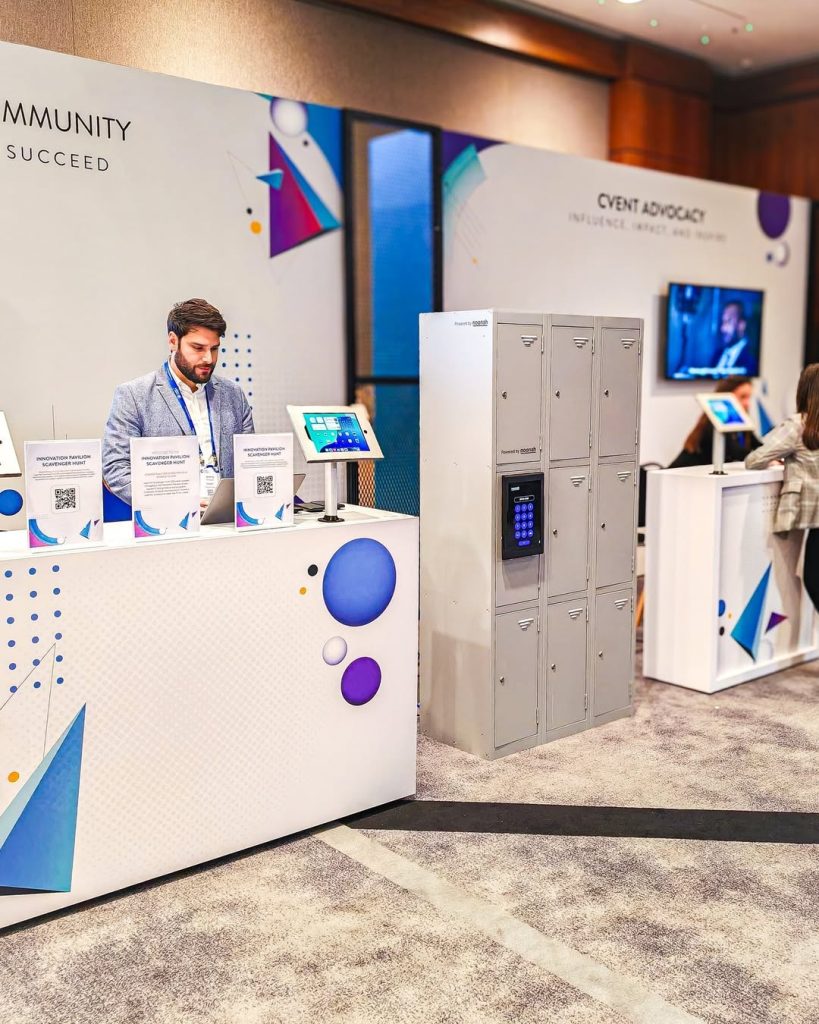 Noonah Prize Locker at the CVENT Conference, seamlessly integrated with the brand’s exhibition stand.