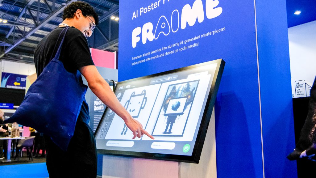 Man creating an AI masterpiece using FRAIME