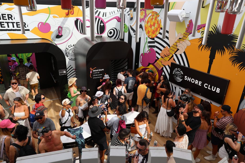 Busy White Claw brand activation at Coachella