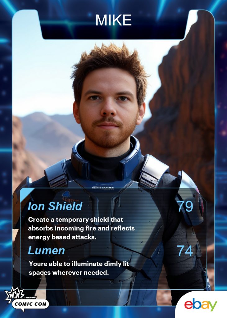 Ai trading card super hero theme for ebay brand event