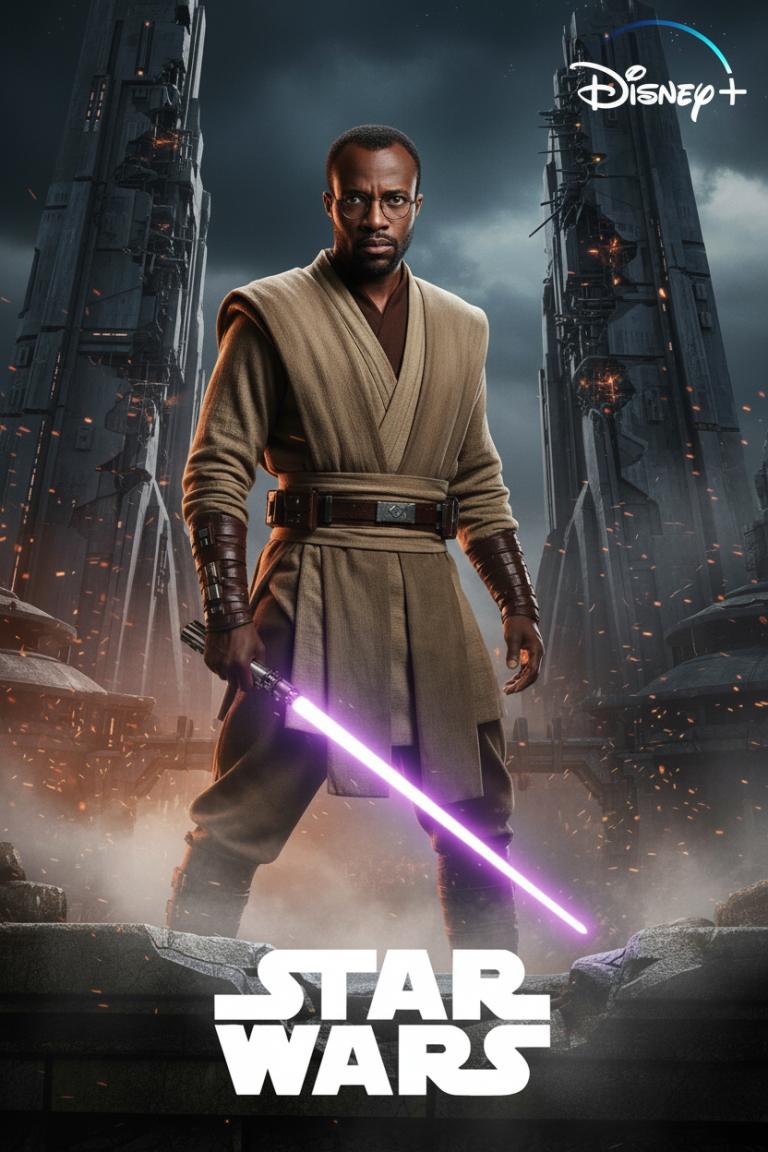 AI Photo Booth Mace Windu Lightsaber