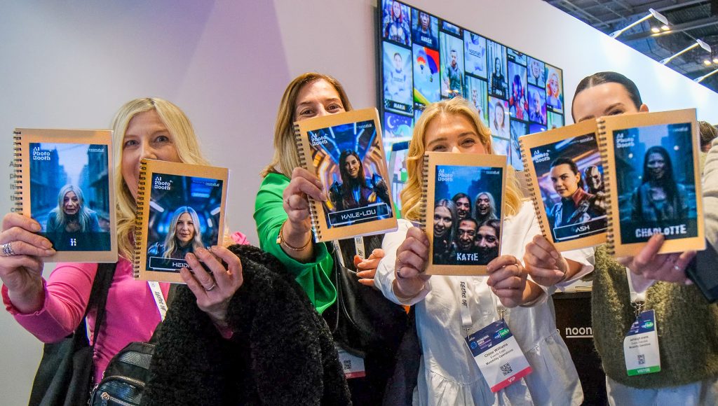 AI Photo Booth prints on notebooks