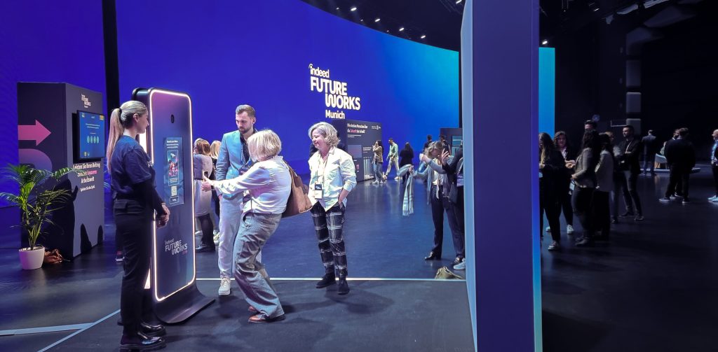 Noonah AI Photo Booth in use at the Indeed FutureWorks trade show in Munich.