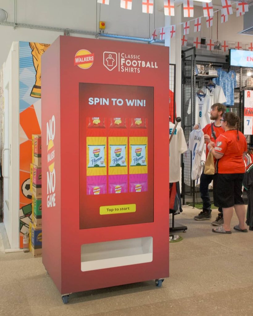 Establishing shot of walkers vending machine